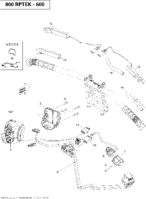10- Steering Wiring Harness 800R PTEK (15M1008c)