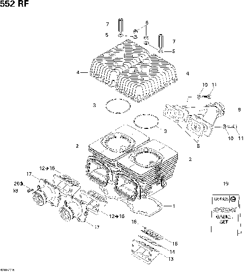 01- Cylinder, Exhaust Manifold And Reed Valve 2
