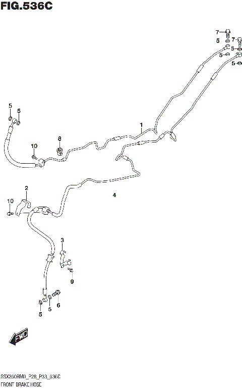 FRONT BRAKE HOSE (GSX250RAM0 P33)