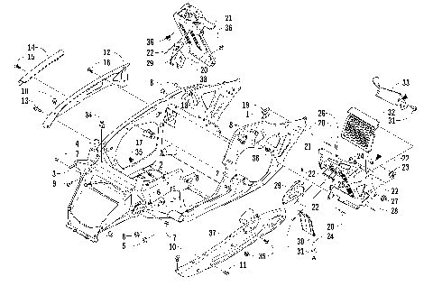 FRONT FRAME AND FOOTREST ASSEMBLY [87824]