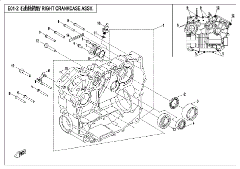 RIGHT CRANKCASE ASSY