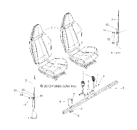 BODY, SEAT MOUNTING and BELTS - R13VH57AD/6EAK (49RGRSEATMTG13RZR600)