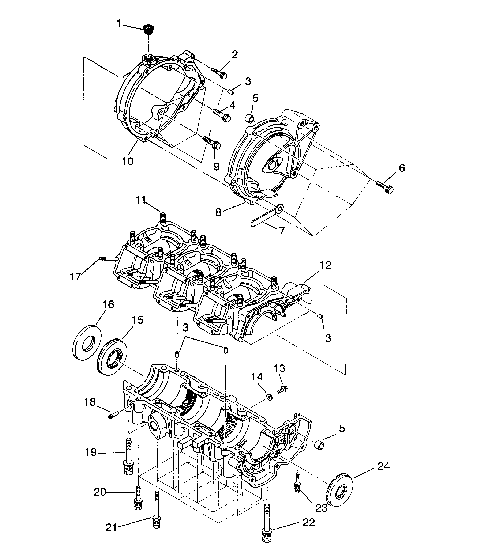 CRANKCASE ASSEMBLY SL 750 B944070 (4927012701023A)