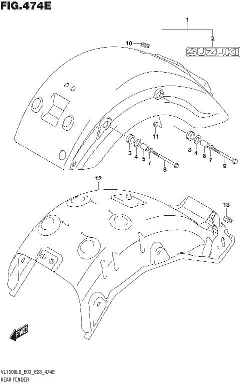 REAR FENDER (VL1500TL8 E03)