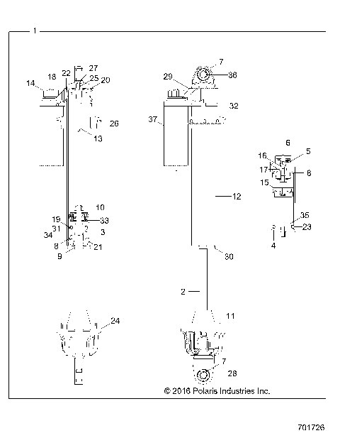 SUSPENSION, FRONT SHOCK INTERNALS - Z17VDE99FM/S99FM/CM (701726)
