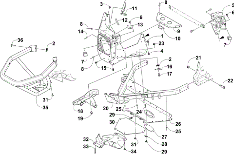 FRONT BUMPER AND FRAME ASSEMBLY