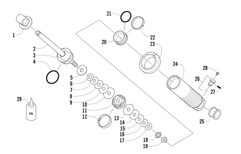 REAR SUSPENSION FRONT ARM SHOCK ABSORBER