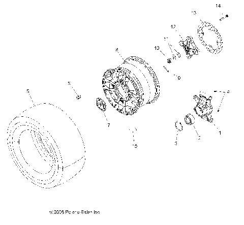 WHEELS, REAR and HUB - A09ZX85FS/CFS (49ATVWHEELREAR09SPXP850I)