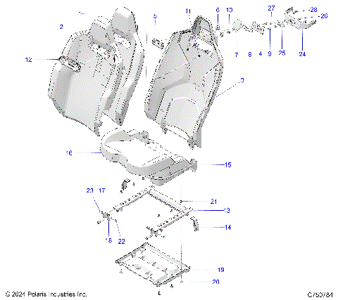 BODY, SEAT ASM, & MOUNTING, REAR - Z25X4D92A/92B (C750784)