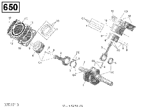 01- Crankshaft and Pistons - 650 EFI