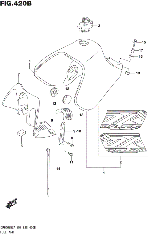 FUEL TANK (DR650SEL7 E28)