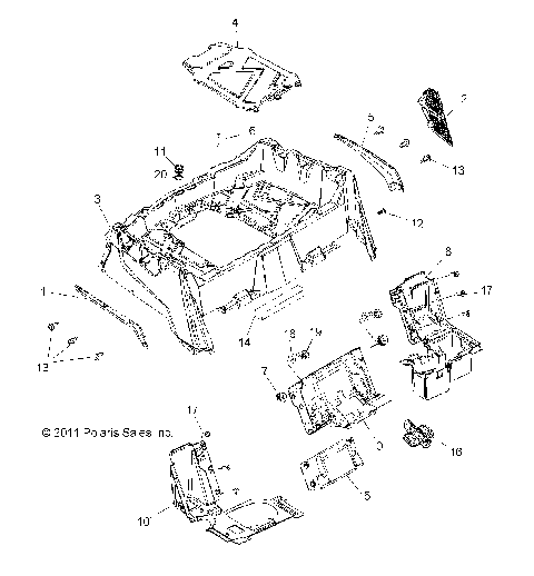 BODY, REAR RACK and FENDERS - R13VH57FX (49RGRRACKMTG12RZR570I)