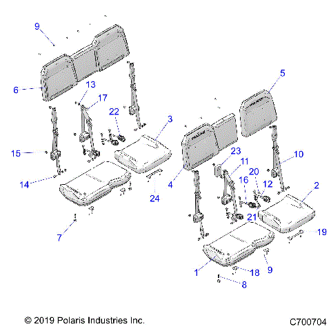 BODY, SEAT, 60/40 - R20T6U99AM/AS/BM/BS (C700704)