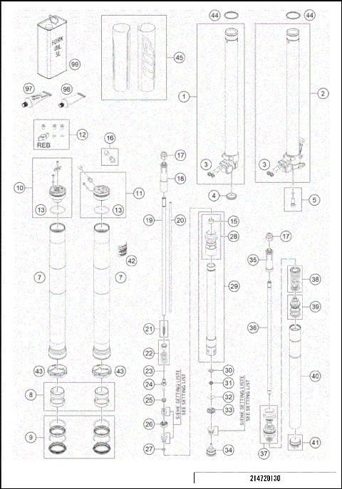 FRONT FORK DISASSEMBLED