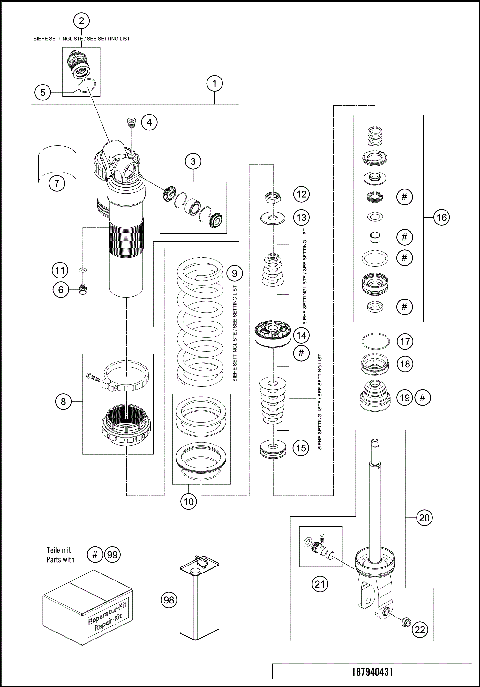SHOCK ABSORBER DISASSEMBLED