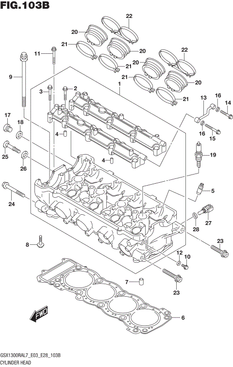 CYLINDER HEAD (GSX1300RAL7 E28)