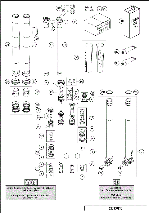 FRONT FORK DISASSEMBLED