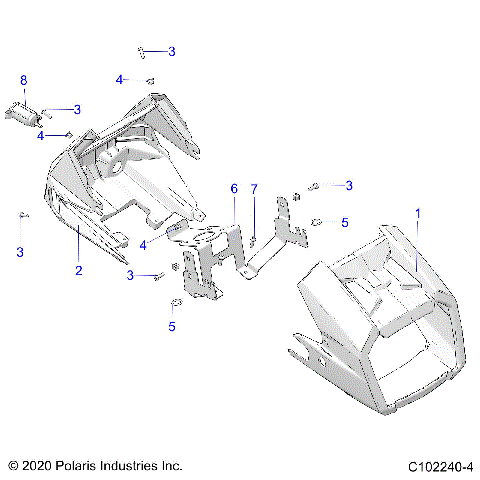 BODY, HEADLIGHT POD - A23SDE57P4 (C102240-4)
