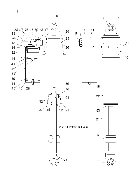 SUSPENSION, REAR SHOCK (7043776) - R12XT87AA/9EAS (49RGRSHOCKRR7043776)