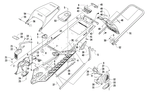 TUNNEL, REAR BUMPER, AND SNOWFLAP ASSEMBLY