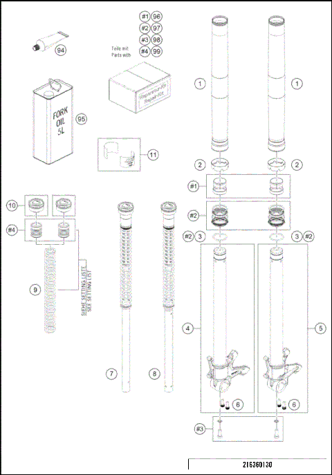 FRONT FORK DISASSEMBLED