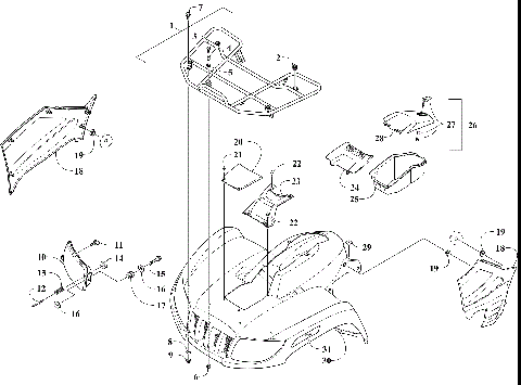FRONT RACK, BODY PANEL, AND HEADLIGHT ASSEMBLIES [303219]