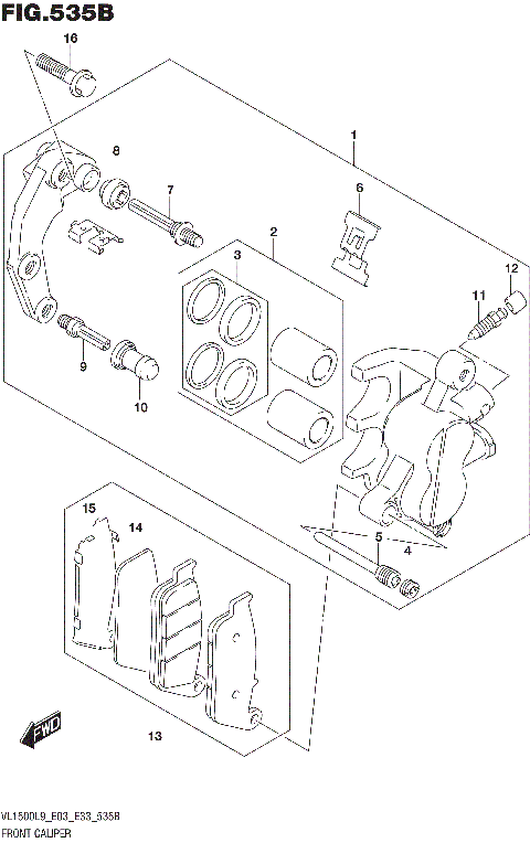 FRONT CALIPER (VL1500BL9 E33)