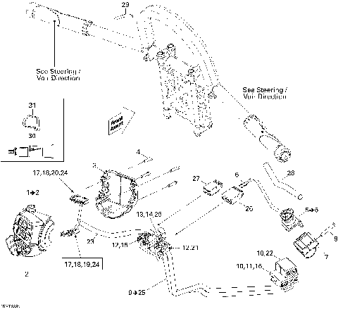 10- Steering Wiring Harness 600HO SDI, Renegade