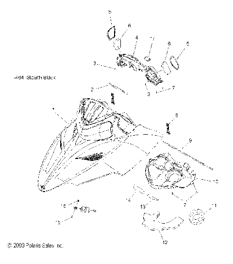 BODY, HOOD ASM. - S10PL8ESA/EEA (49SNOWHOOD10ASLT)
