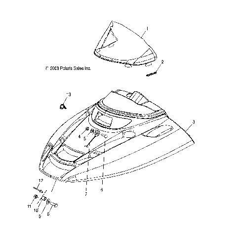 BODY, HOOD and WINDSHIELD - S23WAA1ASA/1AEA (49SNOWHOOD09120)