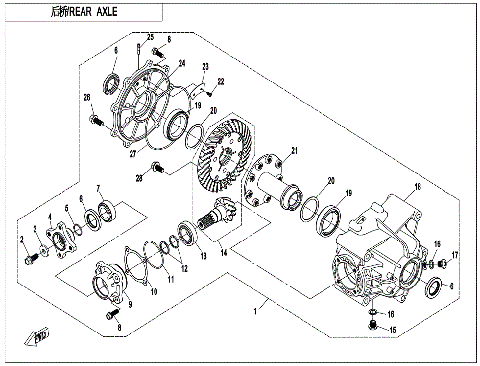 REAR AXLE (NO DIFFERENTIAL)