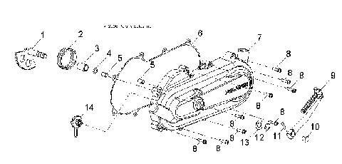 ENGINE, CLUTCH COVER and KICK START - A12KA09AD/AF (49ATVCRANKCASECVRLH09SP90)