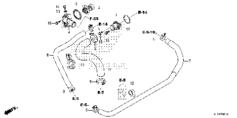 WATER HOSE@THERMOSTAT