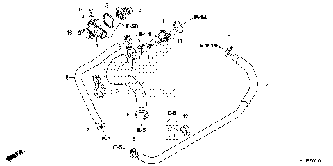 WATER HOSE@THERMOSTAT