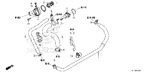 WATER HOSE@THERMOSTAT