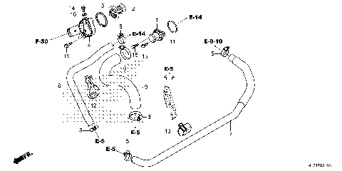 WATER HOSE@THERMOSTAT