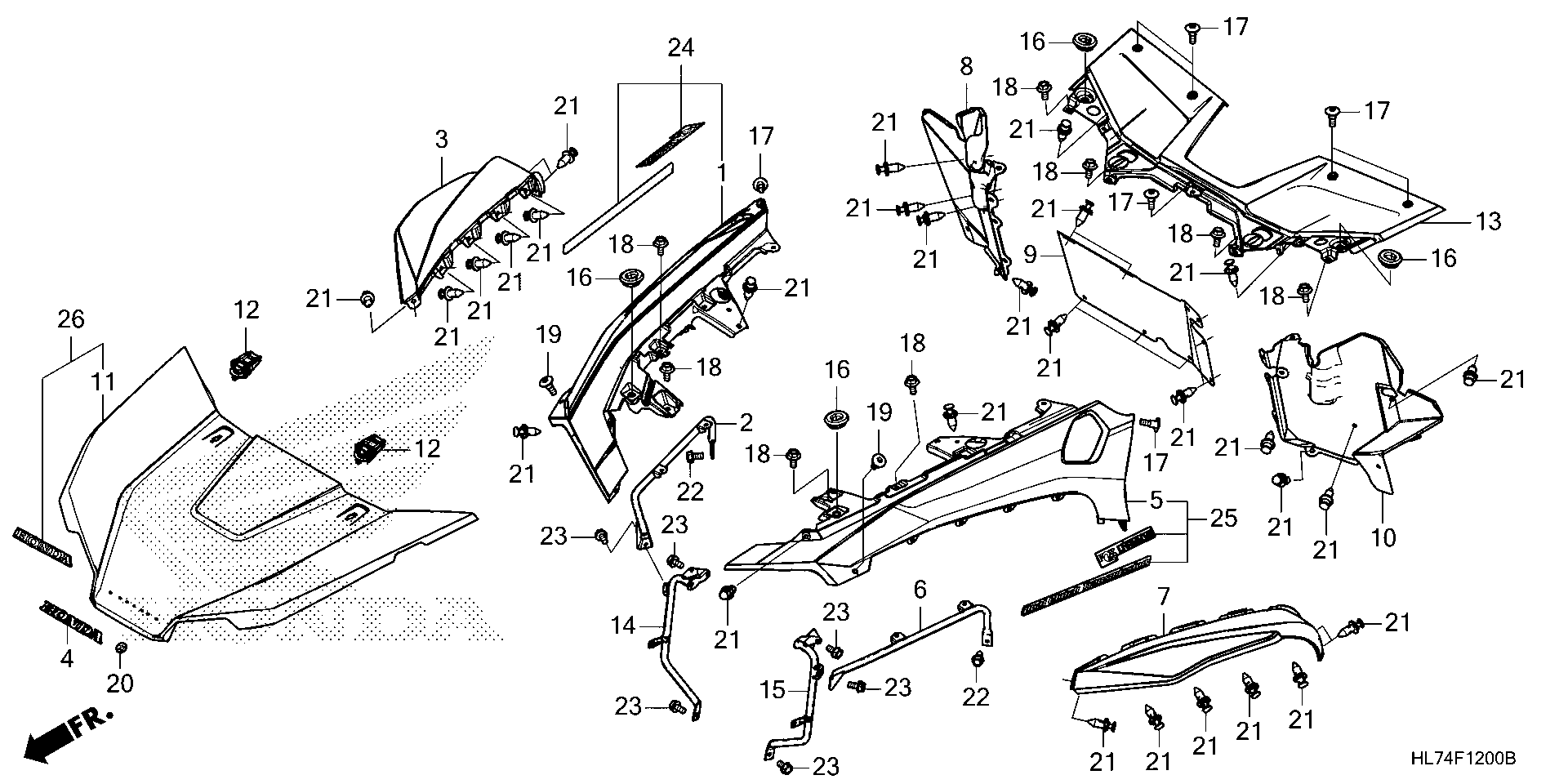 2020 Honda SXS1000S4D A FRONT FENDER@HOOD Utility Vehicles