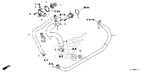 WATER HOSE@THERMOSTAT
