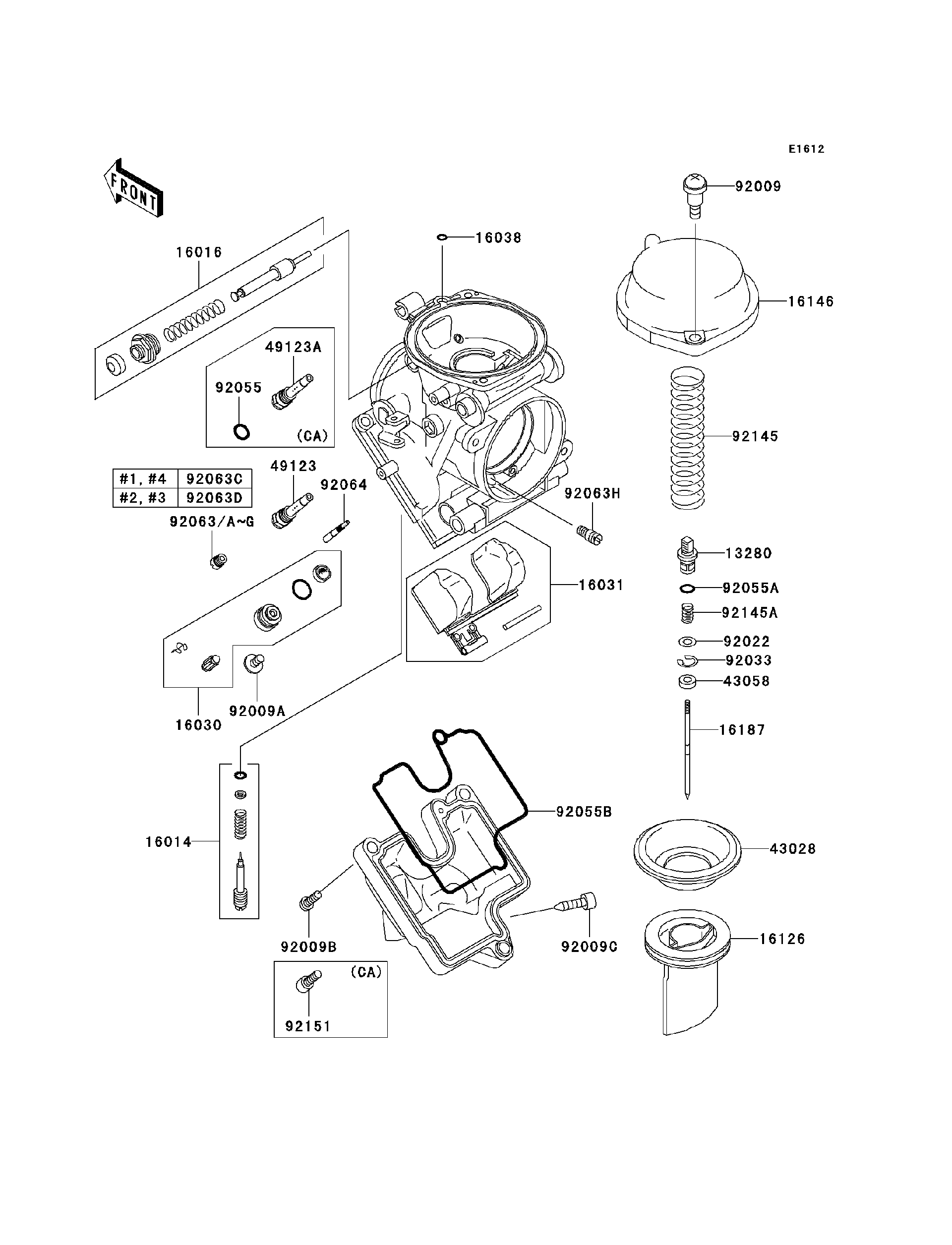 2008 Kawasaki ZZR®600 (ZX600J8F) Carburetor Parts