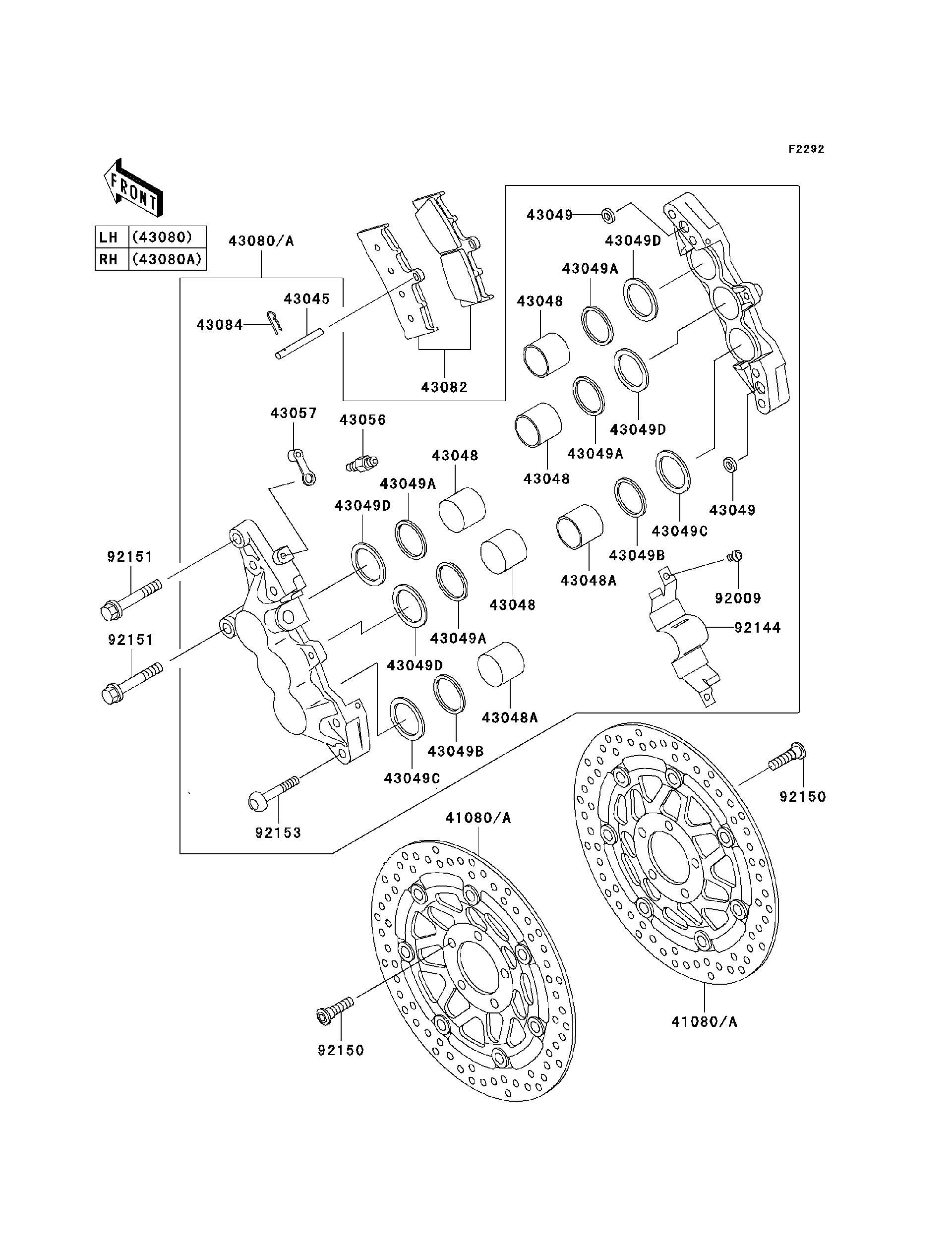 2007 Kawasaki ZZR600 (ZX600J7F) Front Brake Motorcycles Parts