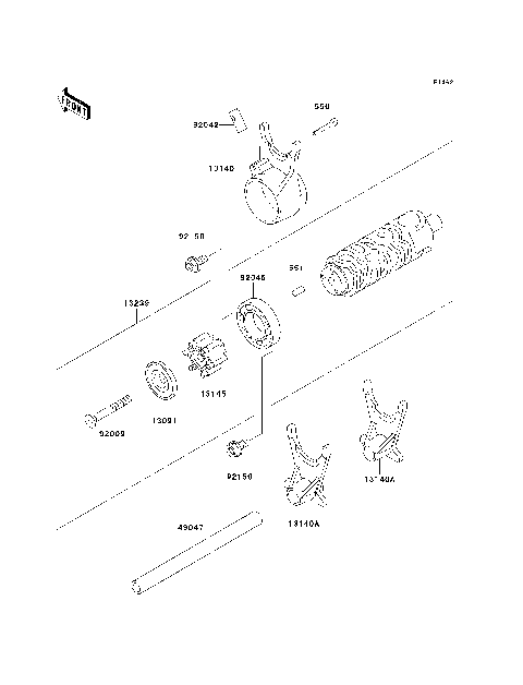 Gear Change Drum/Shift Fork(s)