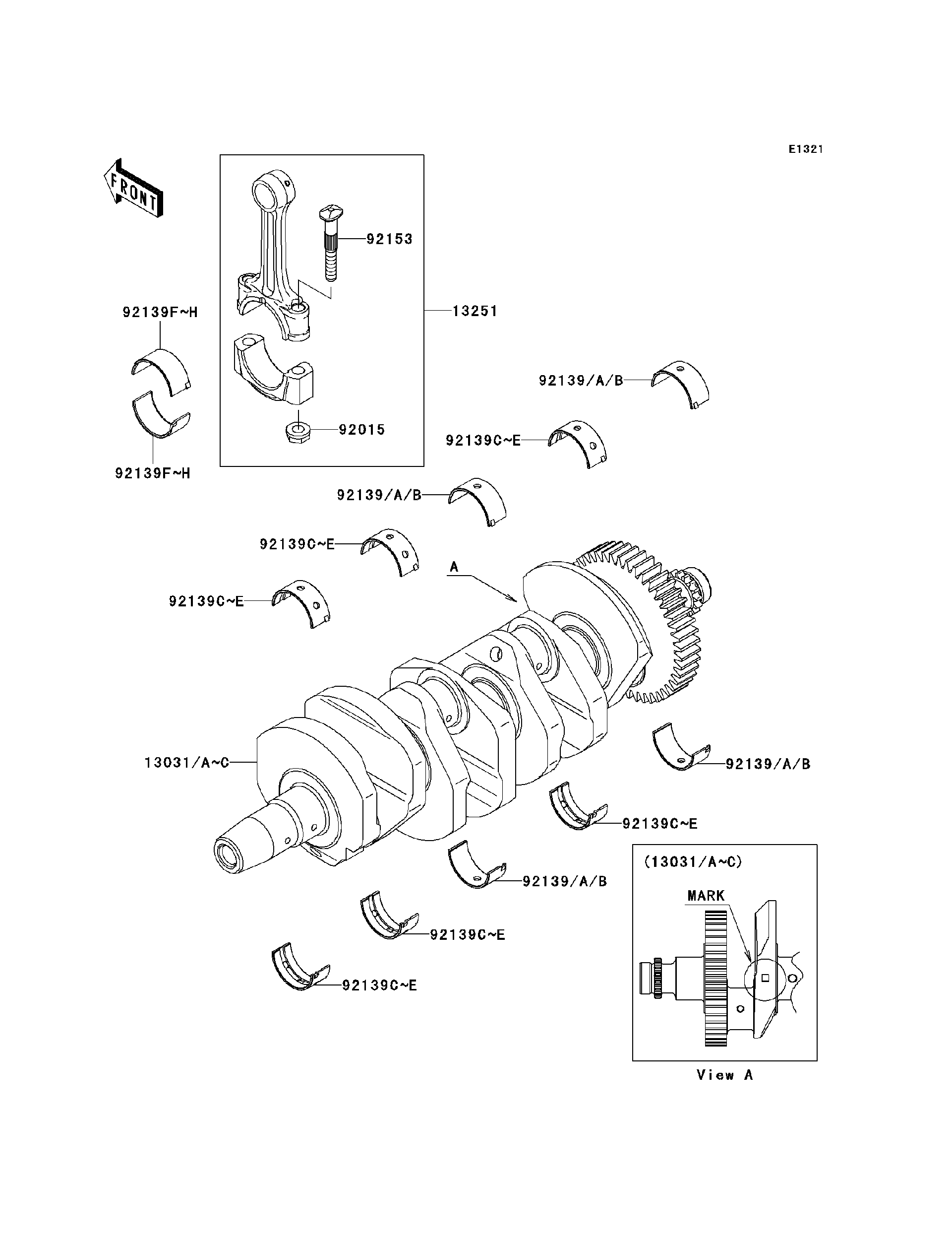MEIページ Kawasaki Motorcycle 1993 OEM Parts Diagram for Engine Cover