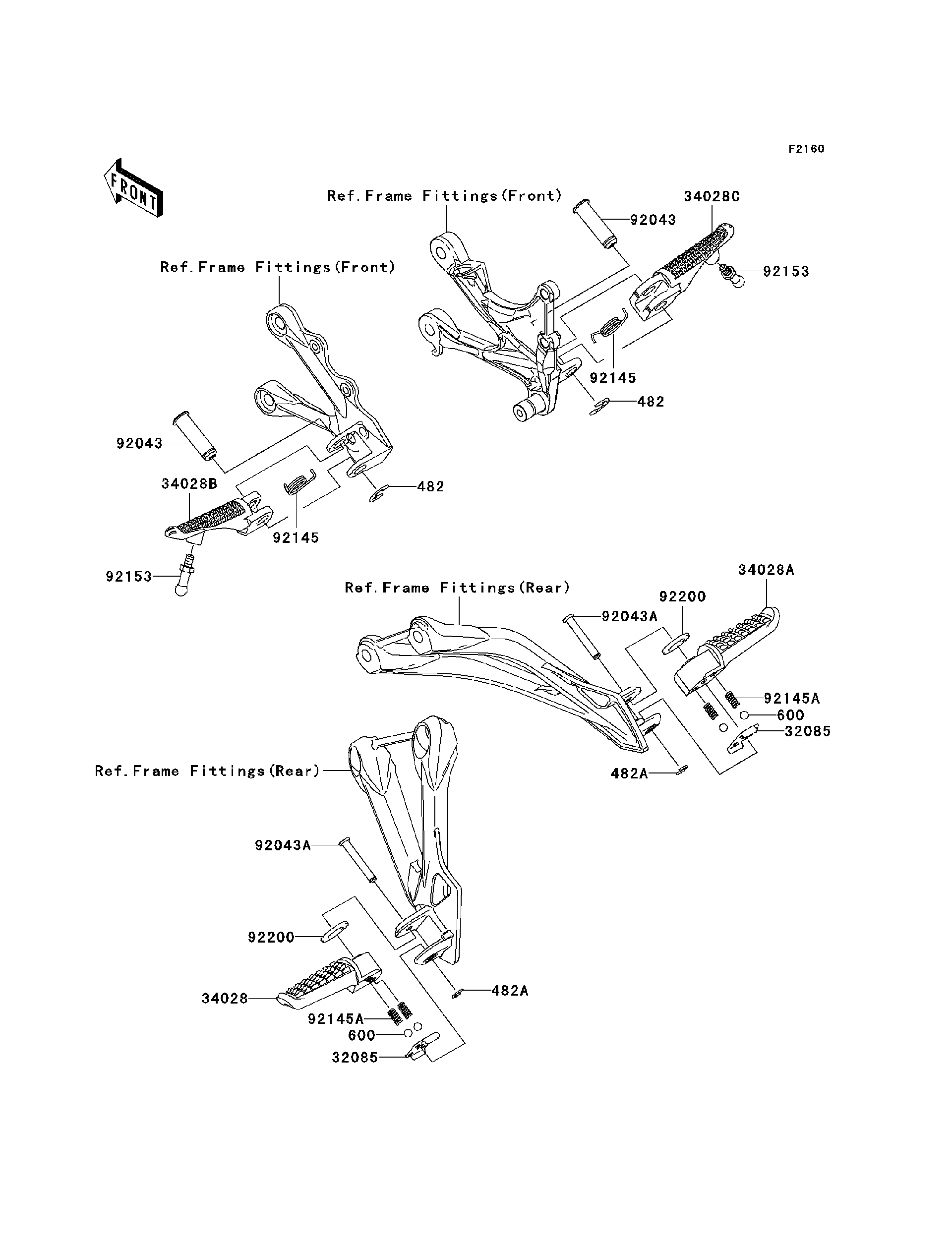 2006 Kawasaki Ninja® ZX™-6R (ZX636D6F) Footrests Motorcycles