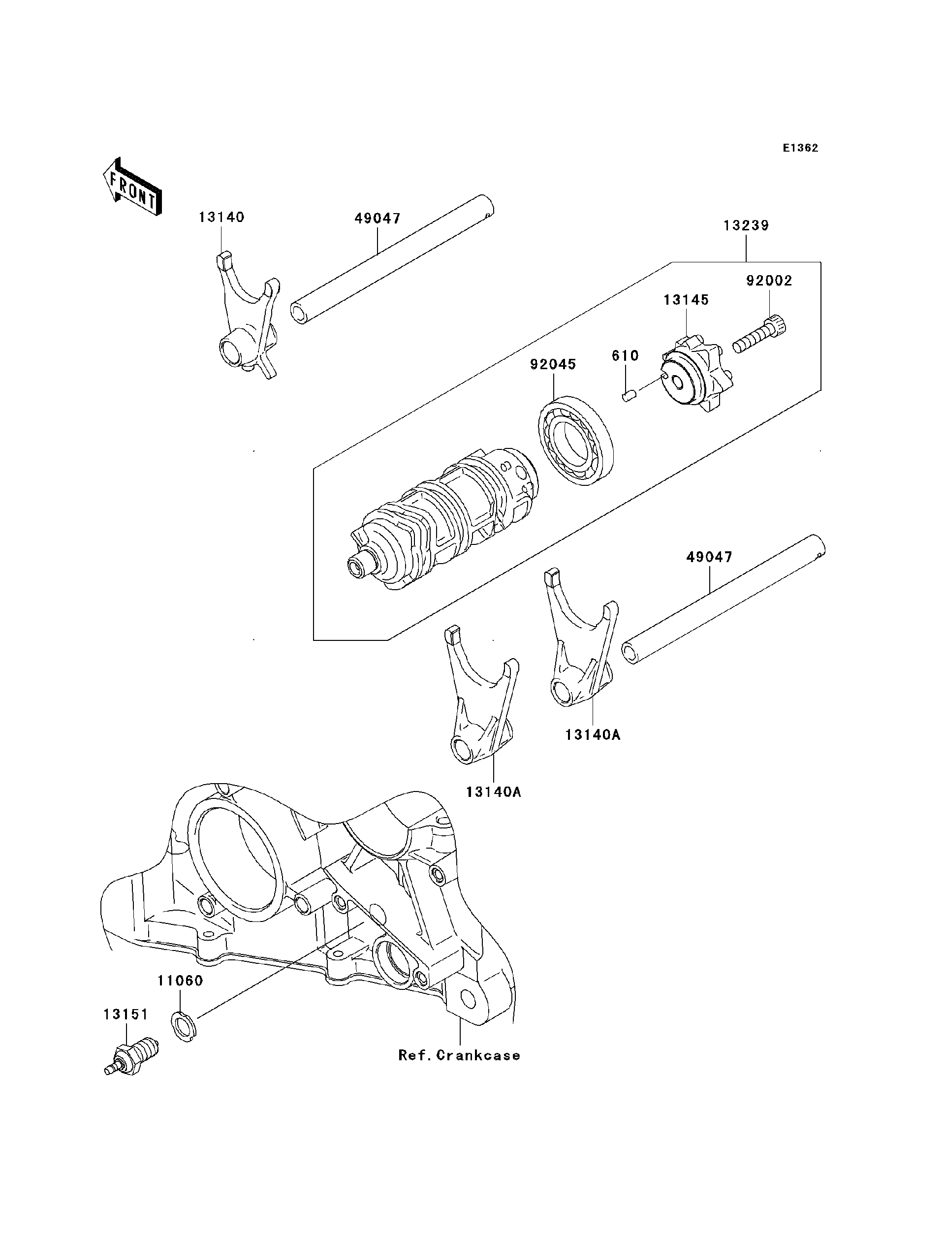 2006 Kawasaki Ninja® ZX™-6RR (ZX600N6F) Gear Change Drum/Shift
