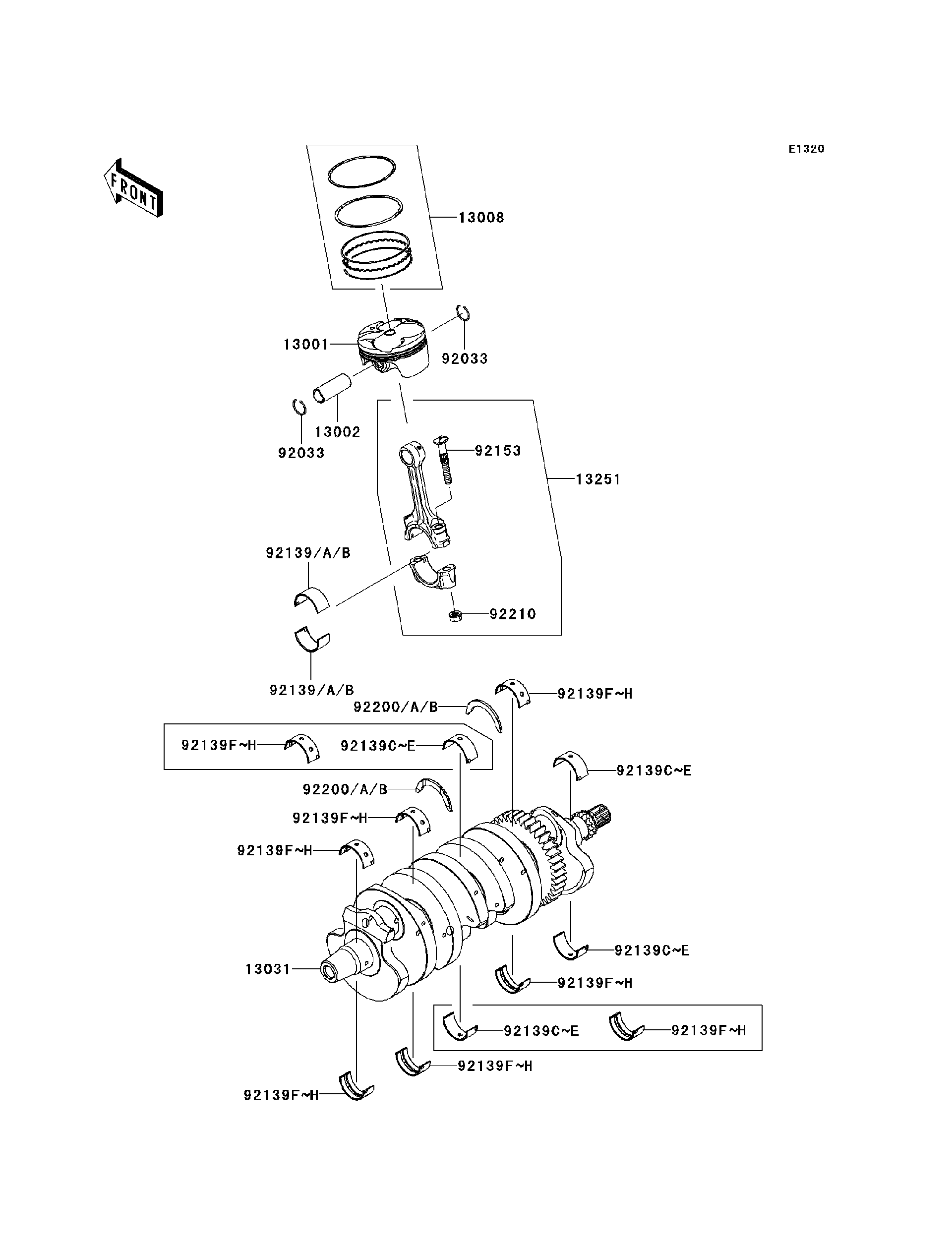 Ronページ 2008 Kawasaki Ninja® ZX™-6R (ZX600P8F) Crankshaft/Piston(s
