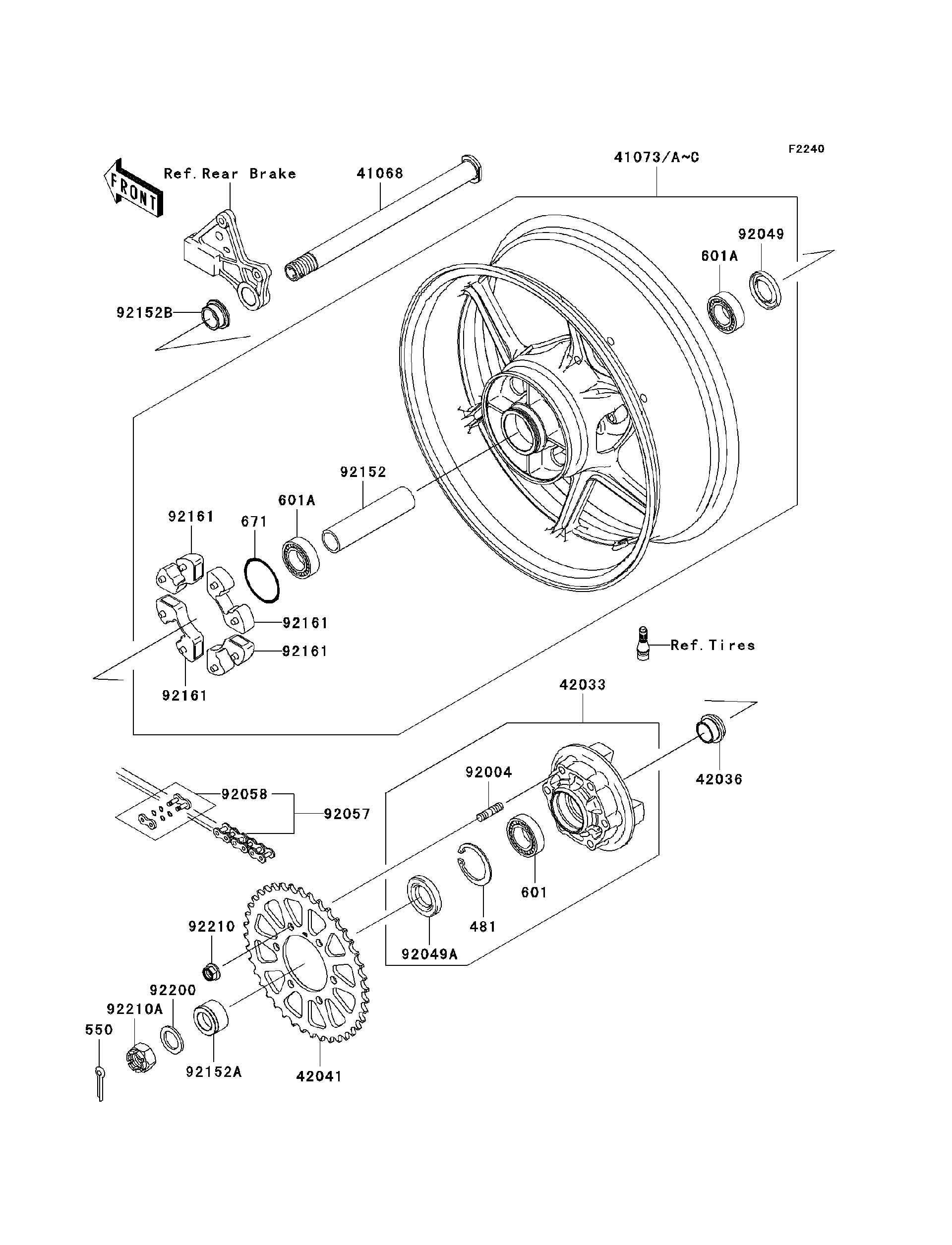 ガンプラ新品未開封 スイッチ 2008 Kawasaki Ninja® ZX™-6R (ZX600P8F) Rear Wheel/Chain