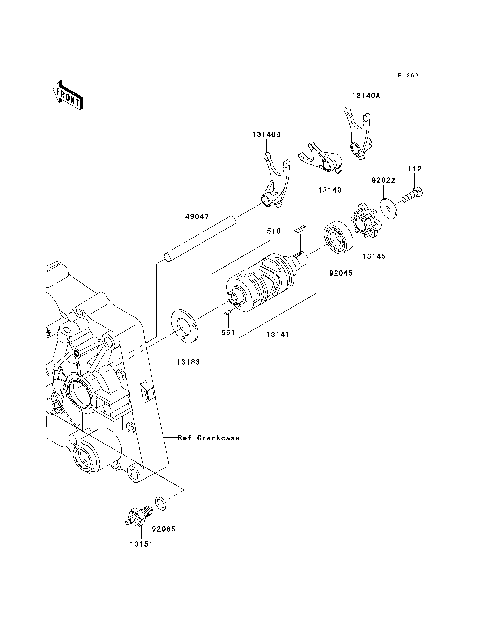 Gear Change Drum/Shift Fork(s)