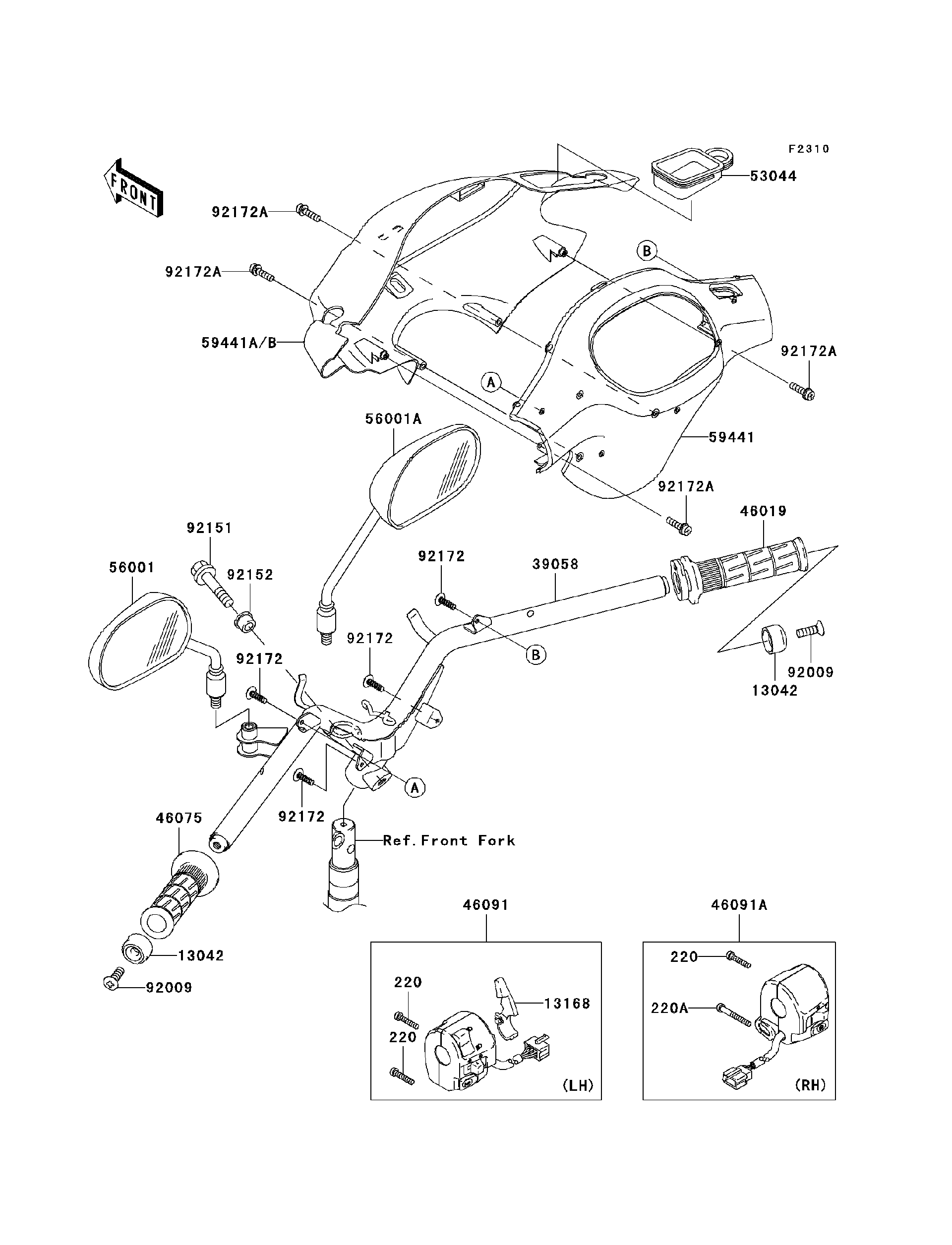 2010 Kawasaki Ninja® ZX™-10R (ZX1000FAF) Handlebar Motorcycles