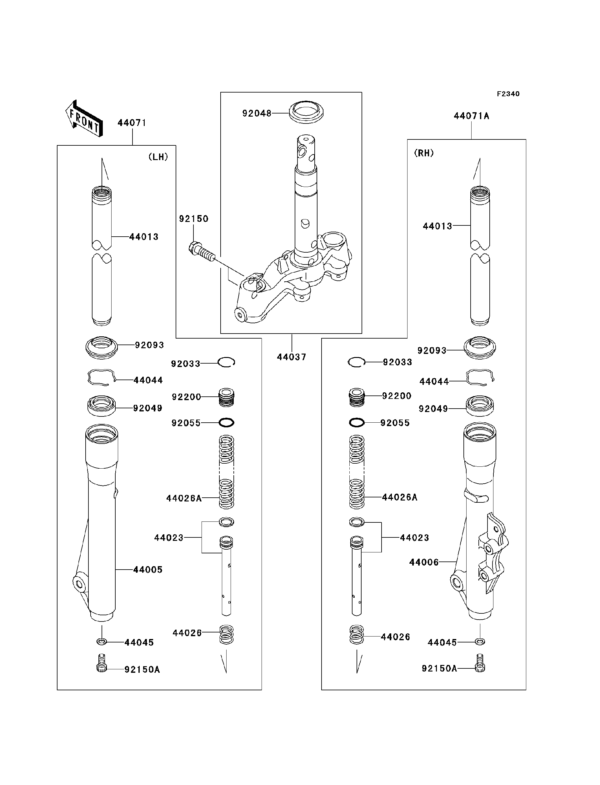 2008 Kawasaki Ninja® ZX™-10R (ZX1000E8F) Front Fork Motorcycles