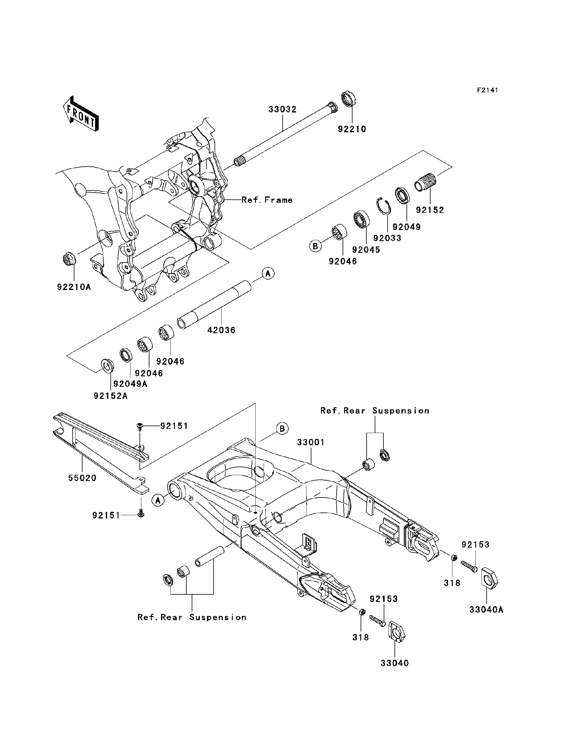 2010 Kawasaki Ninja® ZX™-14 (ZX1400CAF) Swingarm Motorcycles